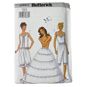 Butterick 6884 Camisole Pantaloons Petticoat Sewing Pattern Sizes 6-10 UNCUT